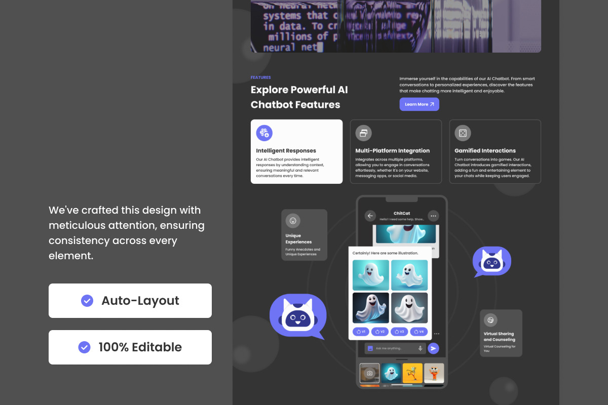 ChitCat - AI Chatbot Website Landing Page V2