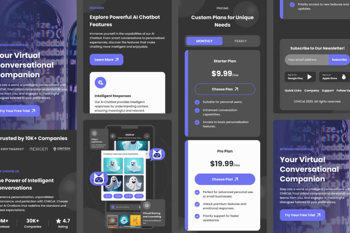 ChitCat - AI Chatbot Website Landing Page V2