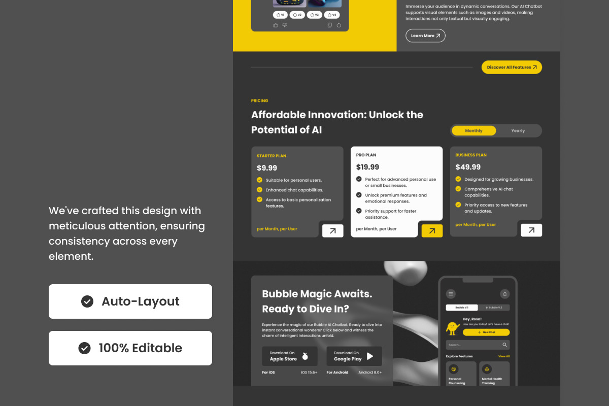 Bubble - AI Chatbot Website Landing Page V2 Bubble - AI Chatbot Website Landing Page V2