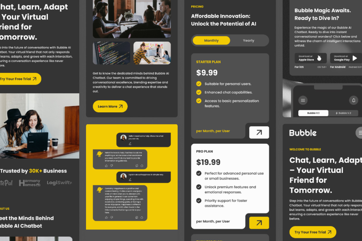 Bubble - AI Chatbot Website Landing Page V2 Bubble - AI Chatbot Website Landing Page V2