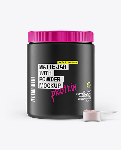 Matte Jar With Powder Mockup