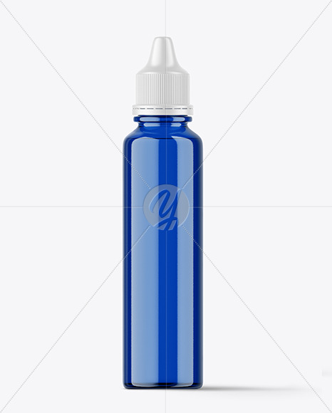 Blue Bottle with Dropper Tip Mockup