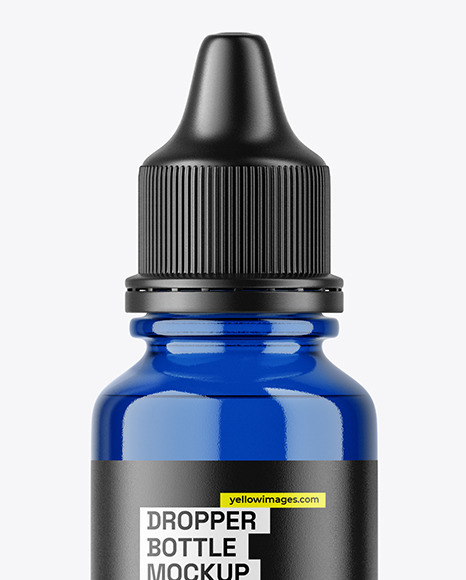 Blue Bottle with Dropper Tip Mockup