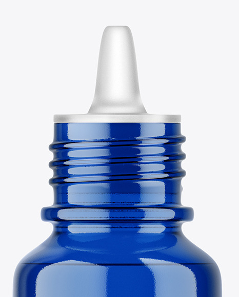 Blue Bottle with Dropper Tip Mockup