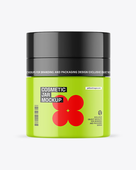 Glossy Cosmetic Jar Mockup