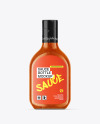 Glass Bottle with Chili Sauce Mockup