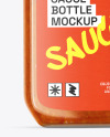 Glass Bottle with Chili Sauce Mockup