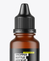 Amber Frosted Bottle with Dropper Tip Mockup