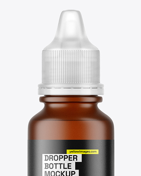 Amber Frosted Bottle with Dropper Tip Mockup