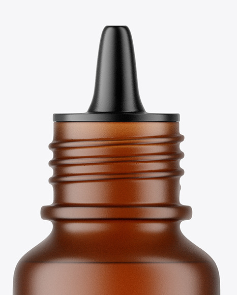 Amber Frosted Bottle with Dropper Tip Mockup