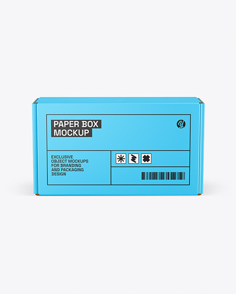 Paper Box With Bottle Mockup