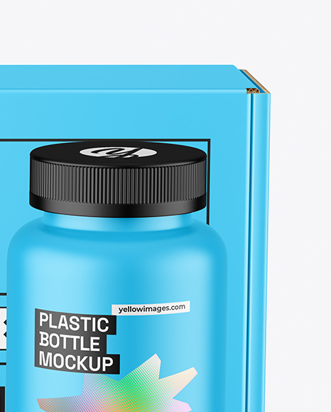 Paper Box With Bottle Mockup