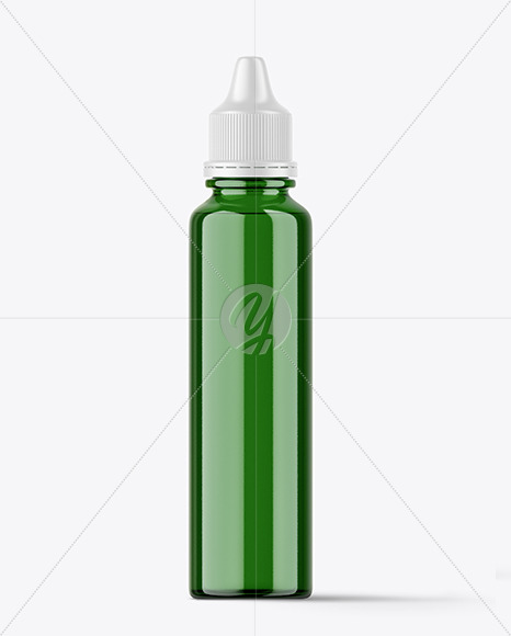 Green Bottle with Dropper Tip Mockup