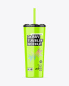 Glossy Skinny Tumbler Mockup