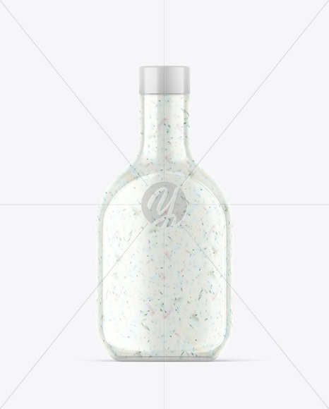 Glass Bottle with Tartar Sauce Mockup