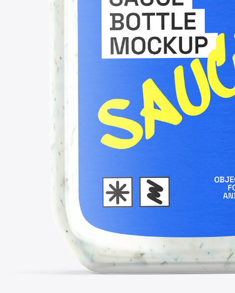 Glass Bottle with Tartar Sauce Mockup