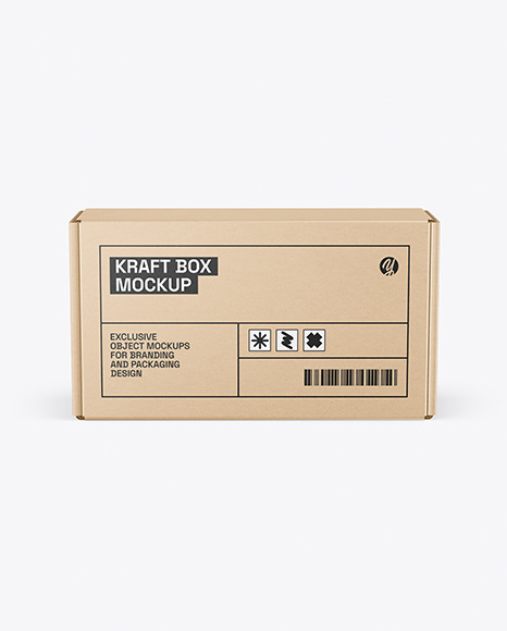 Kraft Box With Bottle Mockup