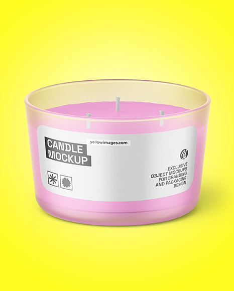 Frosted Glass Candle Mockup