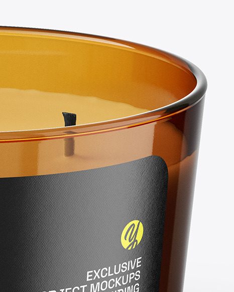 Amber Glass Candle Mockup