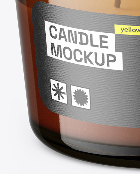 Amber Glass Candle Mockup