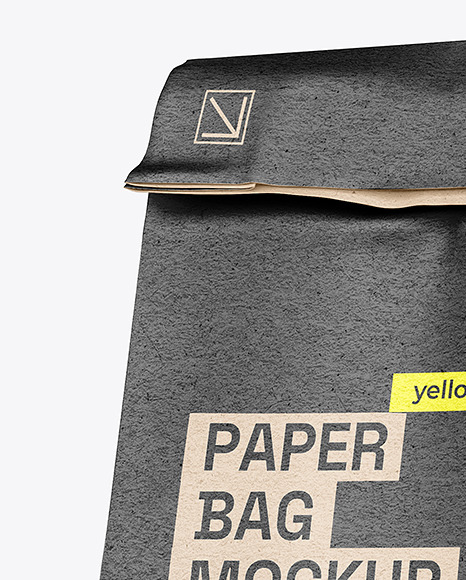 Kraft Paper Fast Food Bag w/ Sticker Mockup