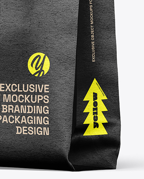 Kraft Paper Fast Food Bag w/ Sticker Mockup