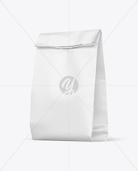 Fast Food Paper Bag w/ Sticker Mockup