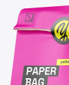 Fast Food Paper Bag w/ Sticker Mockup