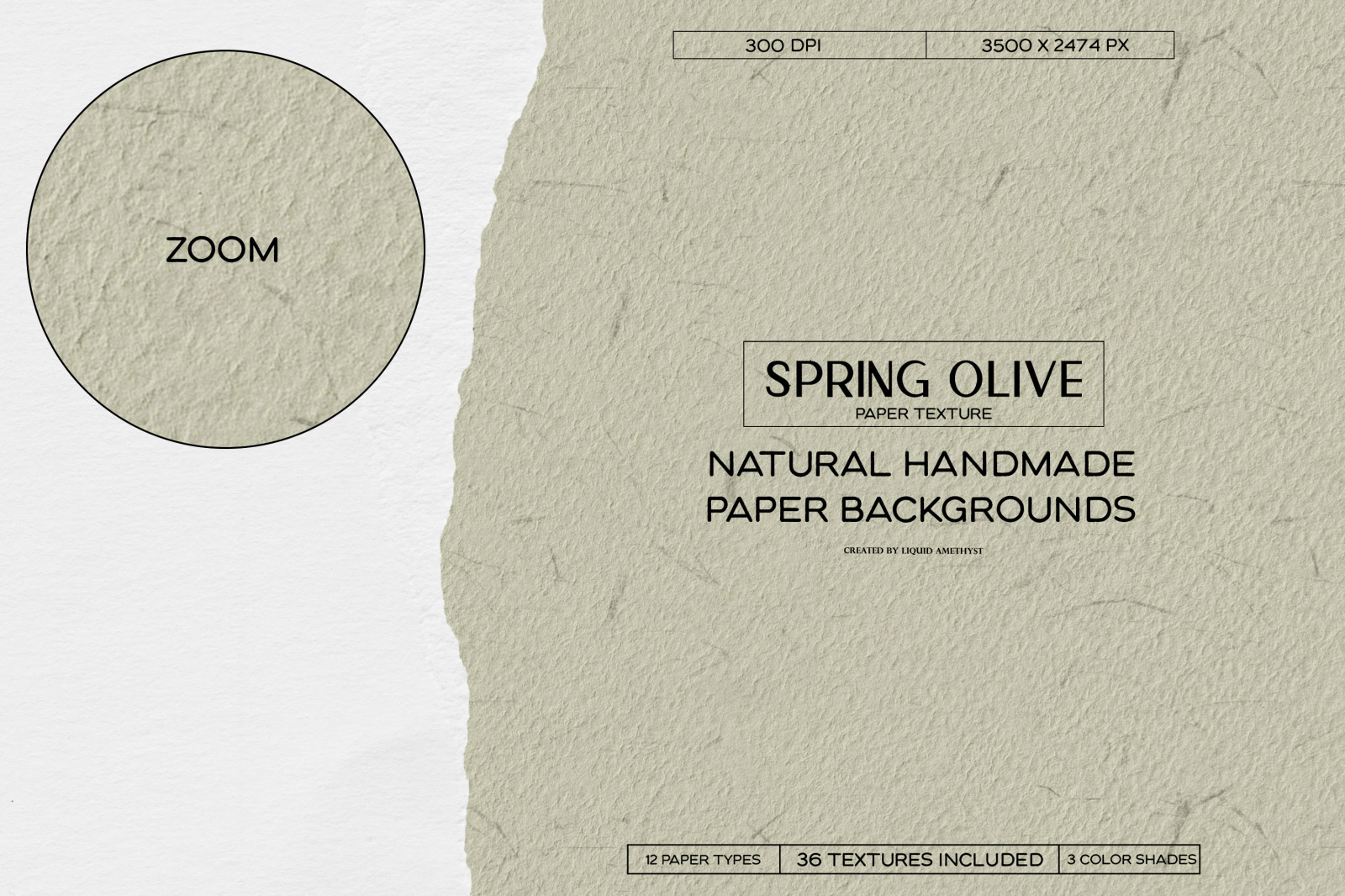 Spring Olive Handmade Paper Set