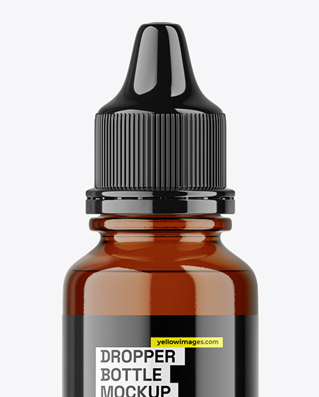 Amber Bottle with Dropper Tip Mockup