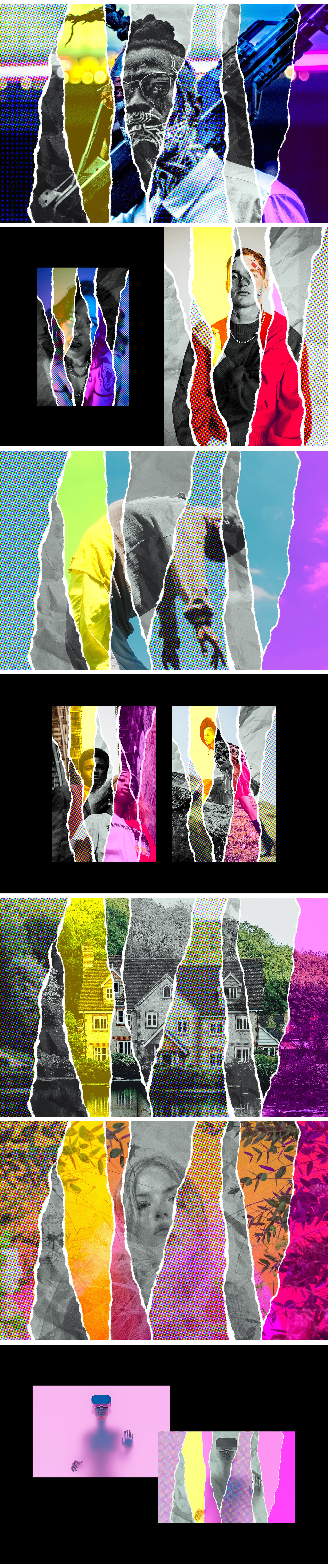 Torn Paper Pieces Photo Effect