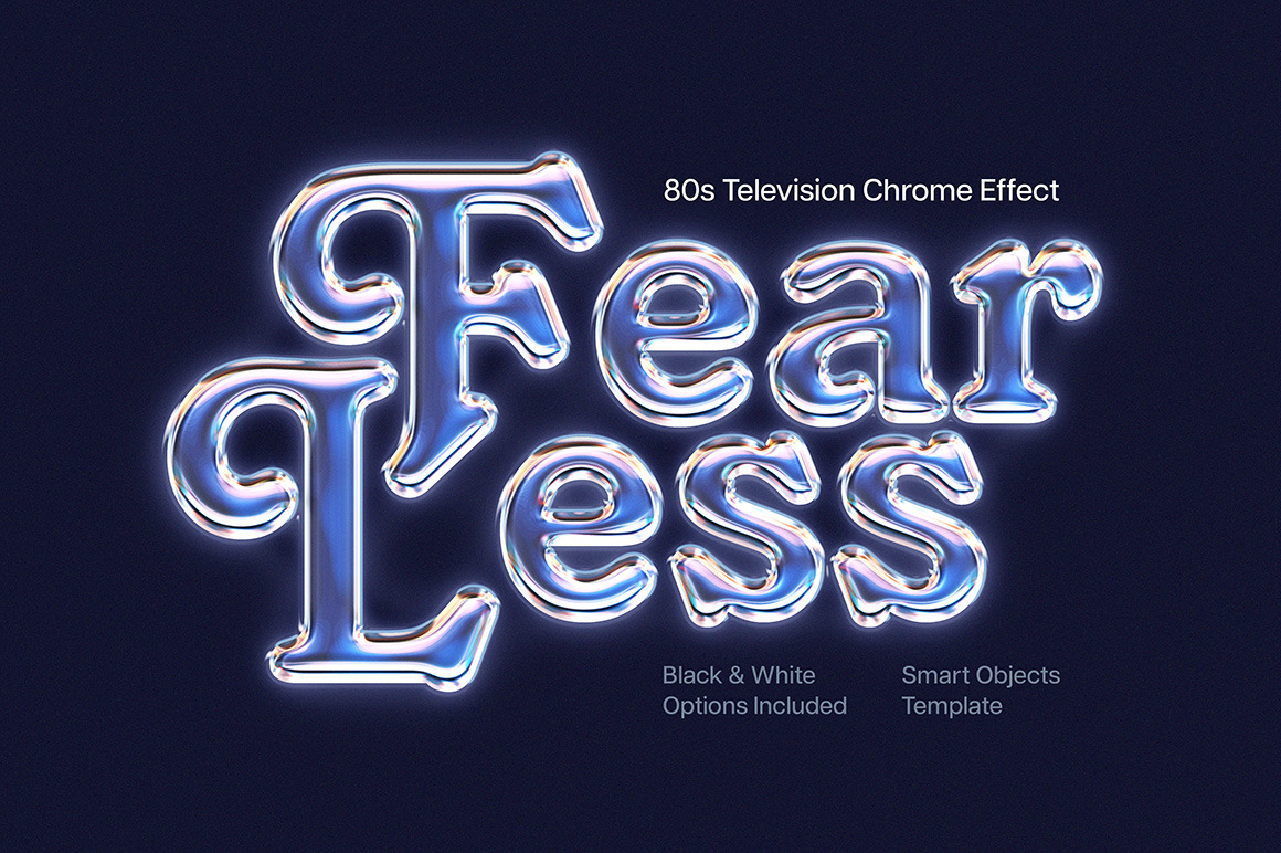 80s Television Chrome Text Effect