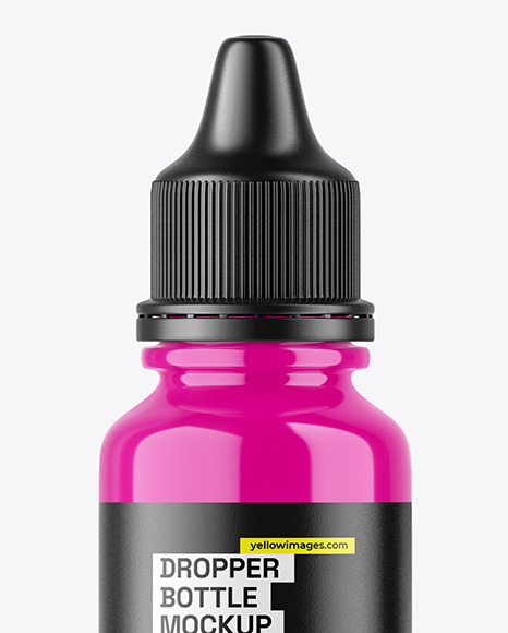 Glossy Bottle with Dropper Tip Mockup