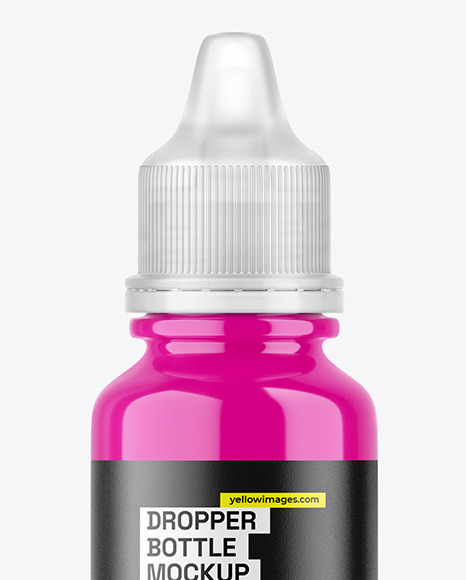 Glossy Bottle with Dropper Tip Mockup