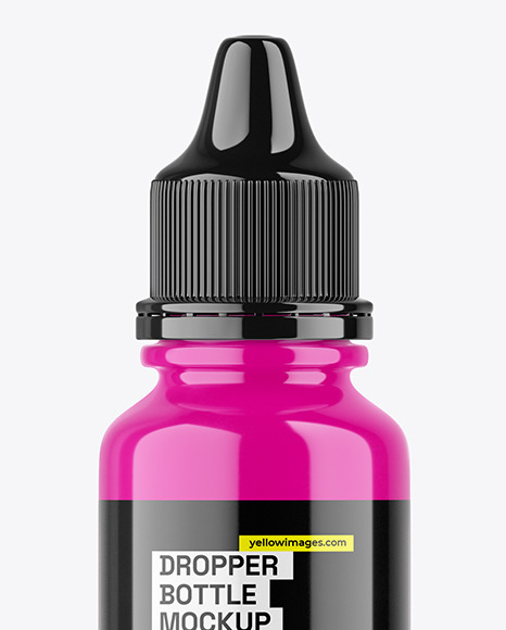 Glossy Bottle with Dropper Tip Mockup