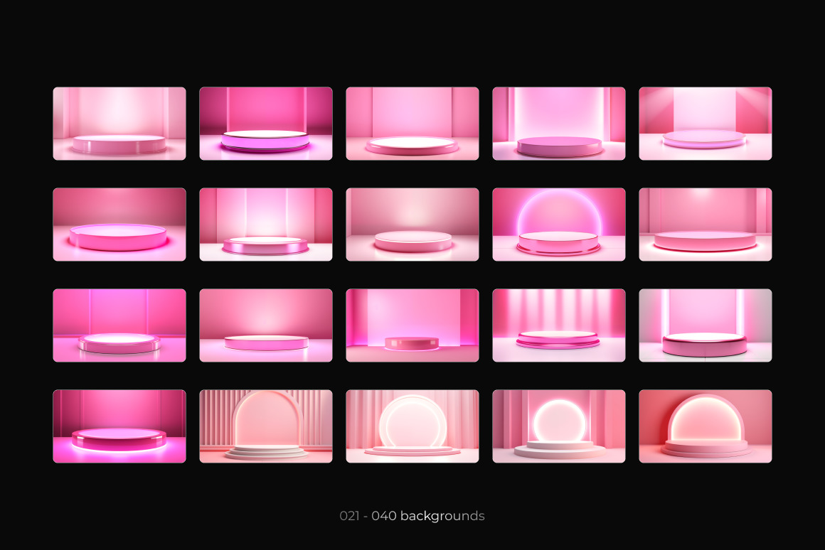 Pink Podiums ❊ Background Set