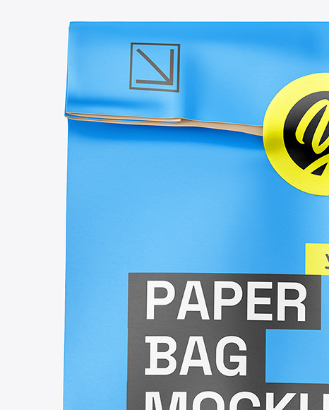 Fast Food Paper Bag w/ Sticker Mockup