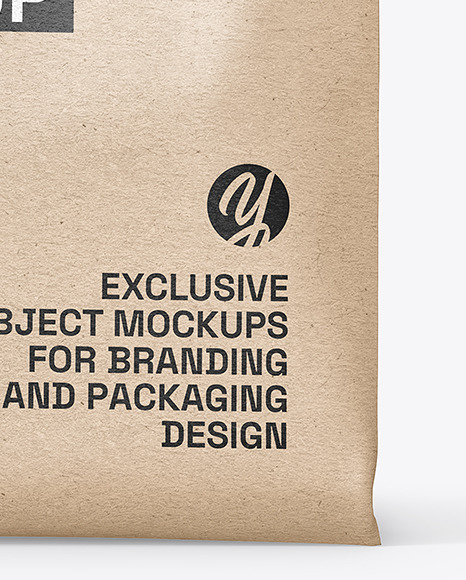 Kraft Paper Fast Food Bag w/ Sticker Mockup