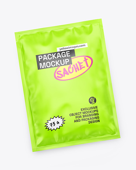 Three Matte Sachets Mockup