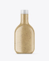 Glass Bottle with Mushroom Sauce Mockup