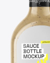 Glass Bottle with Mushroom Sauce Mockup