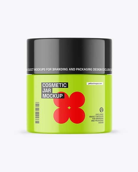 Glossy Cosmetic Jar Mockup