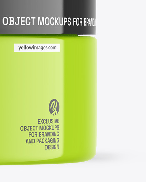 Glossy Cosmetic Jar Mockup