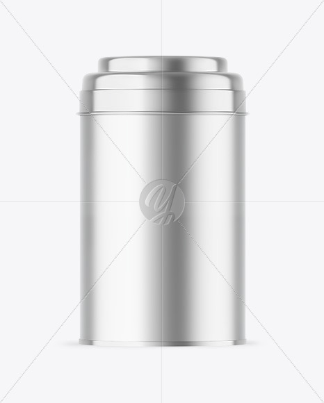 Matte Metallic Tea Tin Can Mockup