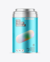 Matte Metallic Tea Tin Can Mockup