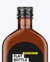 Flat Amber Frosted Bottle Mockup Flat Amber Frosted Bottle Mockup