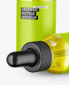 Two Clear Glass Dropper Bottle with Oil Mockup