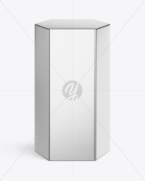 Hexagonal Metallized Paper Box Mockup