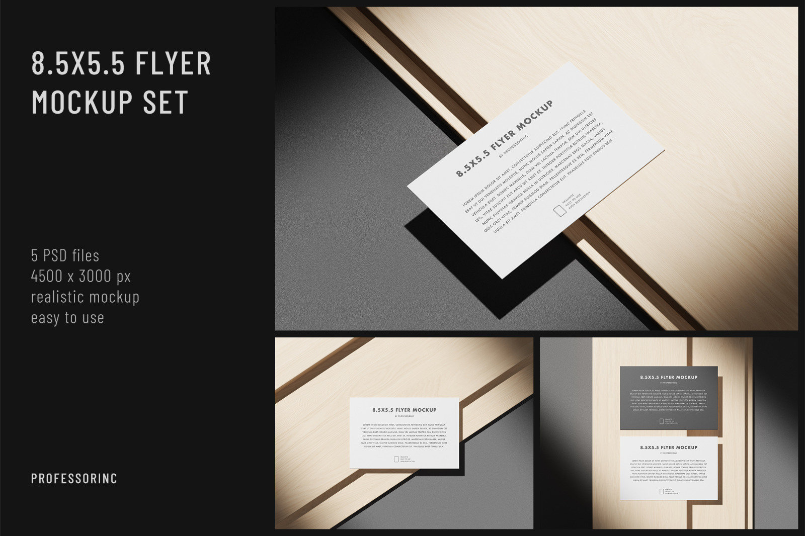 8.5x5.5 Flyer Mockup Set 8.5x5.5 Flyer Mockup Set