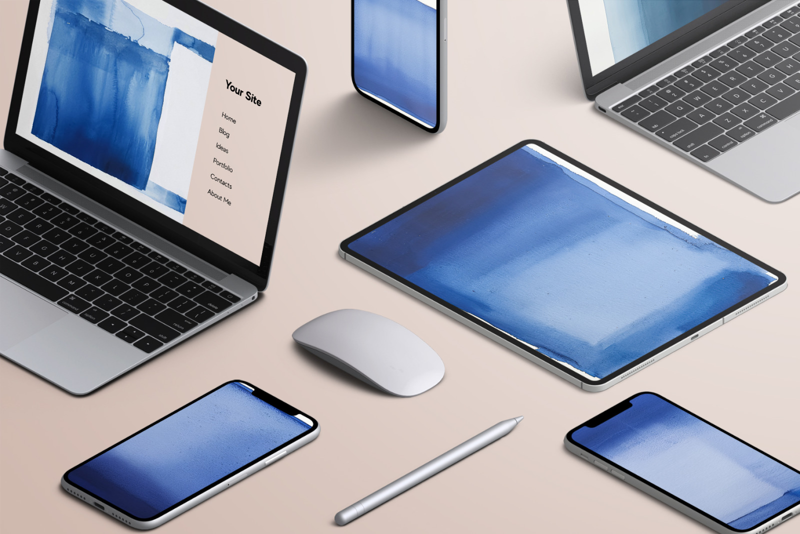 Watercolor Fill Navy Blue Texture Pack